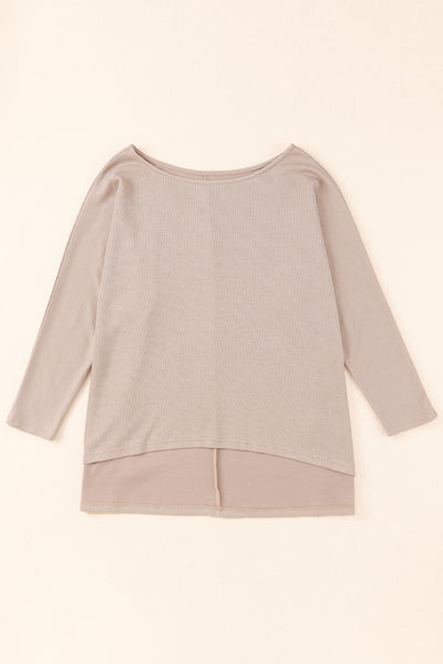 Khaki Lightweight Knit Oversize Blouse