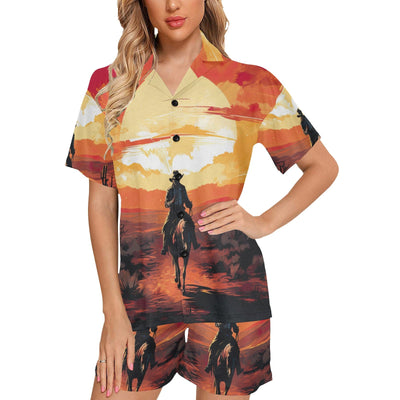 Cowboy Desert Sunset Women's Western Pajama Set