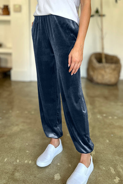 Pocketed Elastic Waist Joggers