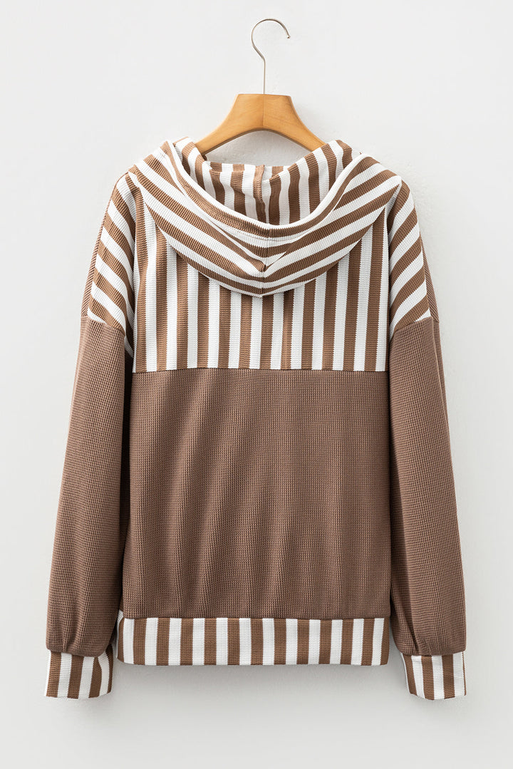 Tilly Striped Patchwork Drawstring Hoodie