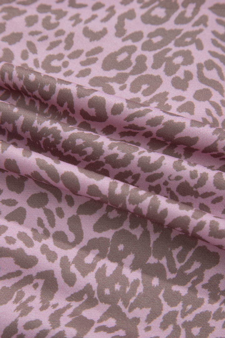 Khaki Leopard Retro Studded Star Patch Loose Tee