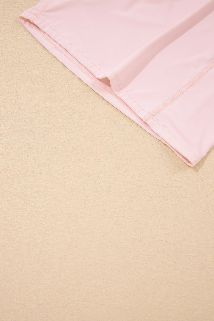 Pink Plus Size Build-in Shorts Sleeveless Dress With Short Two Piece Set