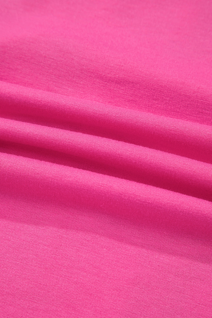 Rose Red Merry & Bright Christmas Letter Graphic Sweatshirt