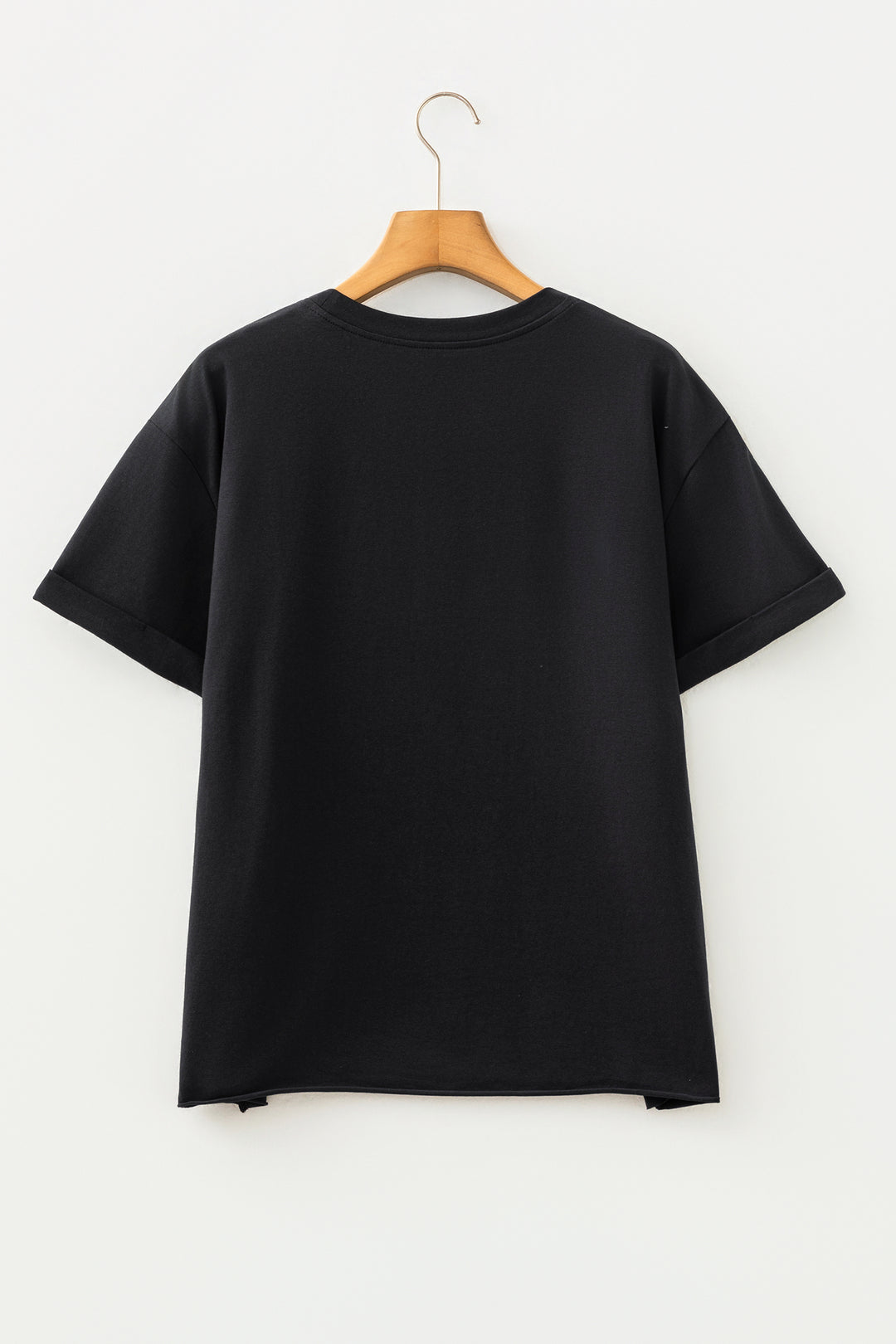 Black Camo Print Game Day Tee Short Sleeve Round Neck Casual T Shirt