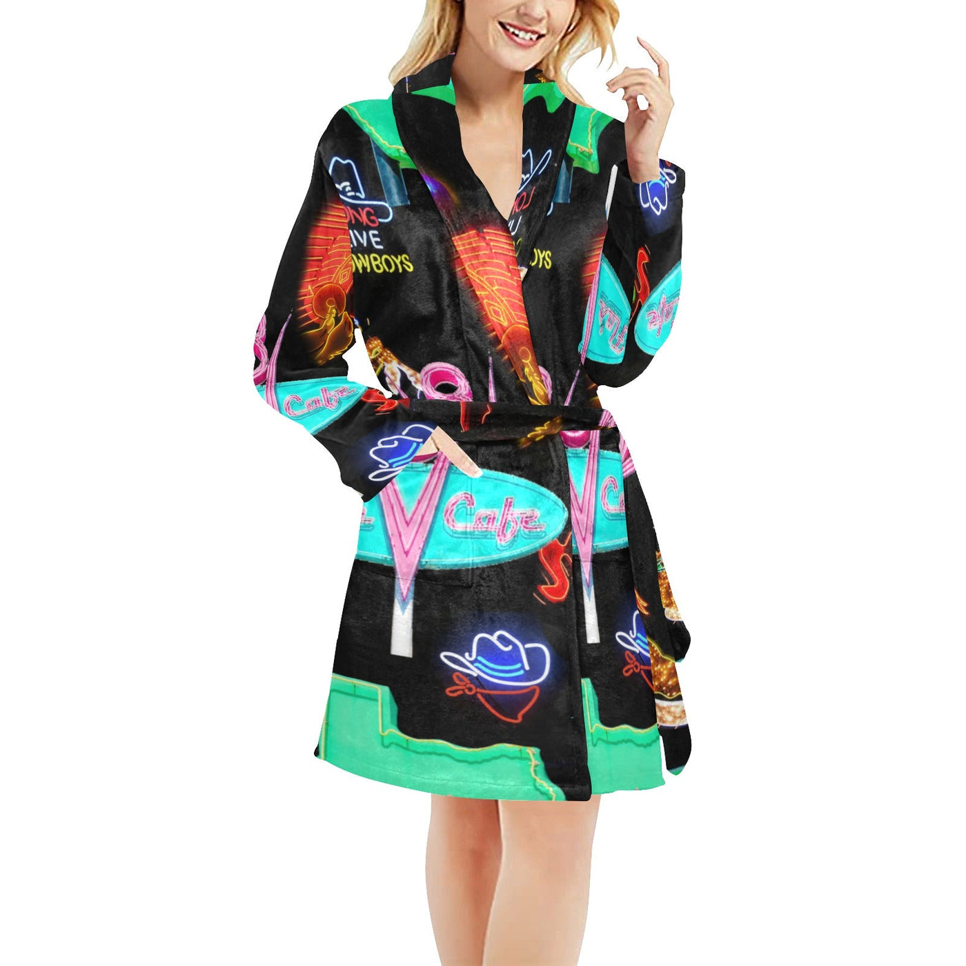 Vegas Neon Women's Western Bath Robe