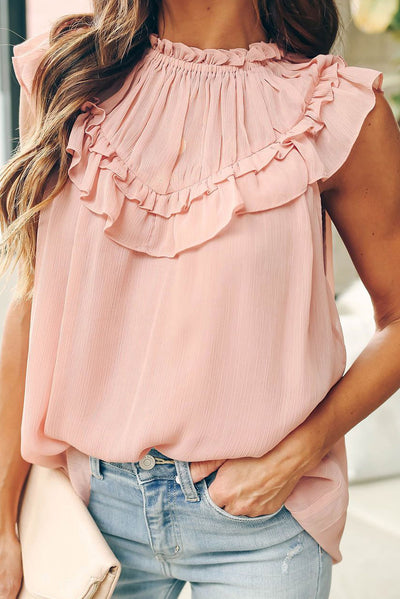 Frilled Detail Tulle Tank Top