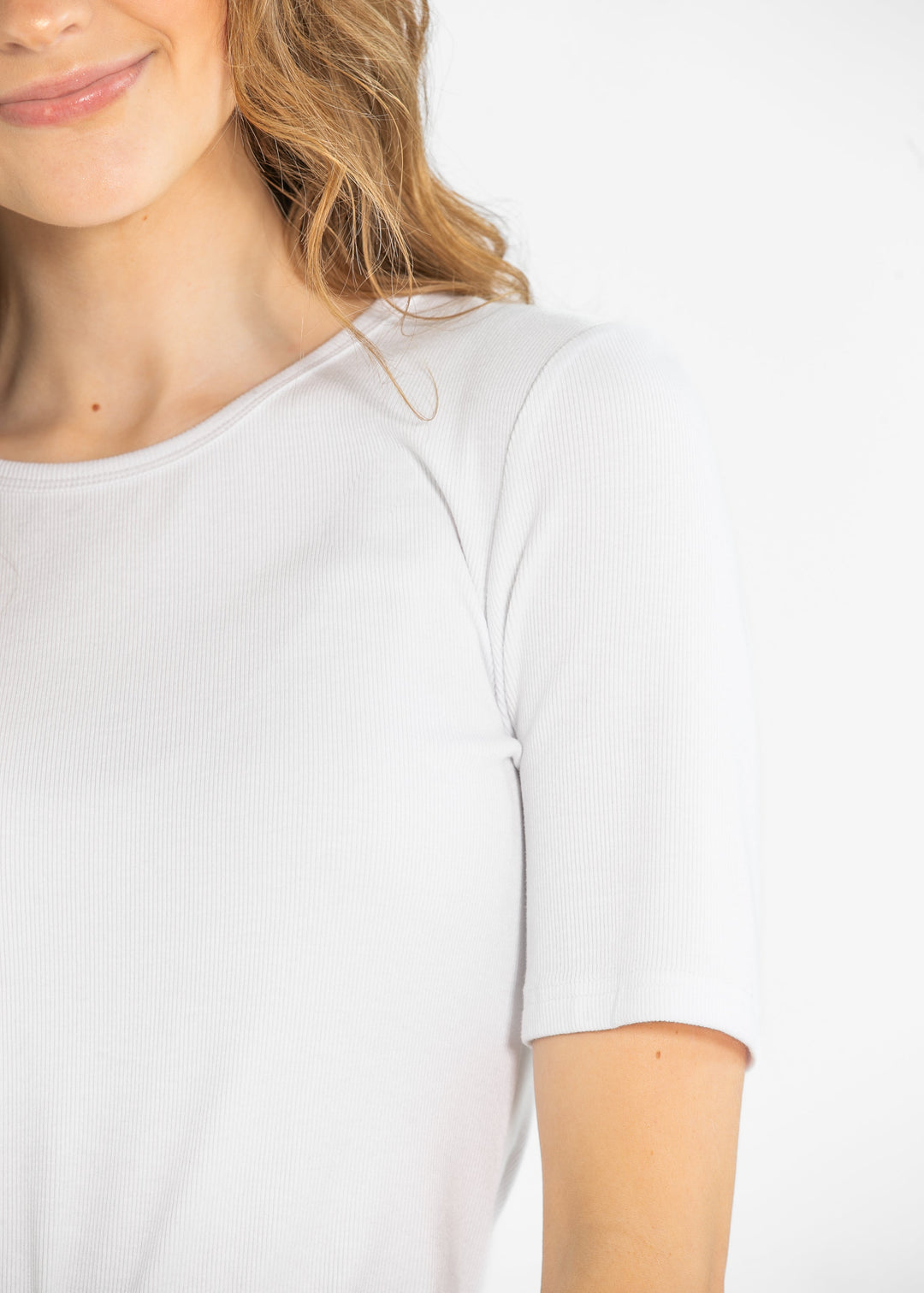 Essential Ribbed Half Sleeve Tee