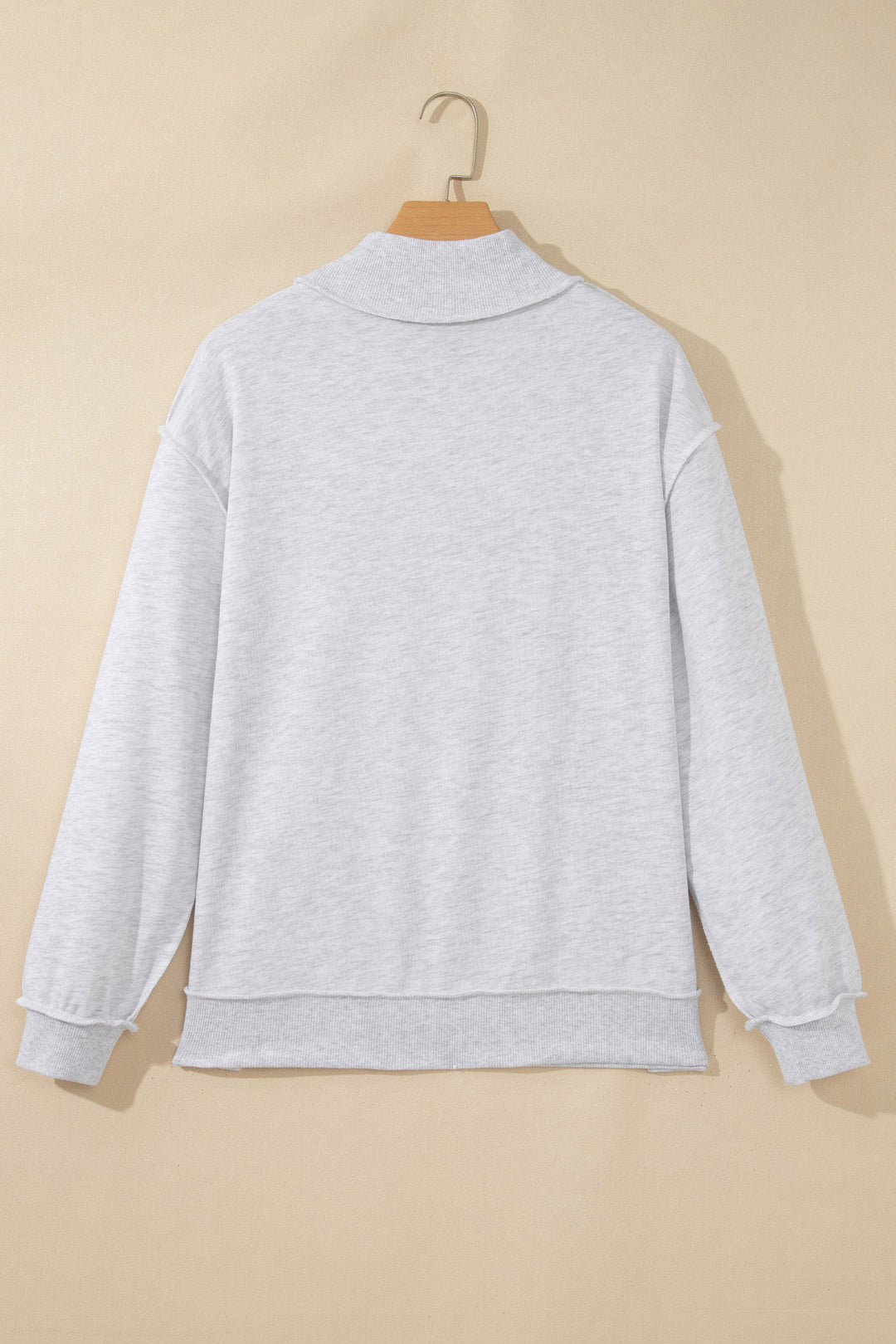 Light Grey Polka Dot Letter Print Loose Fit Long Sleeve Plus Size Sweatshirt