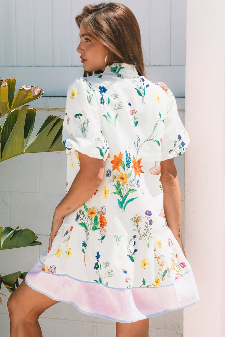 Harlee Floral Short Puff Sleeve Dress