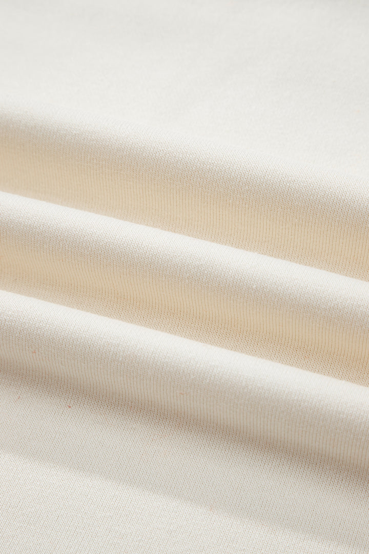 White Color Block Striped Patchwork Dolman Slit Sweatshirt