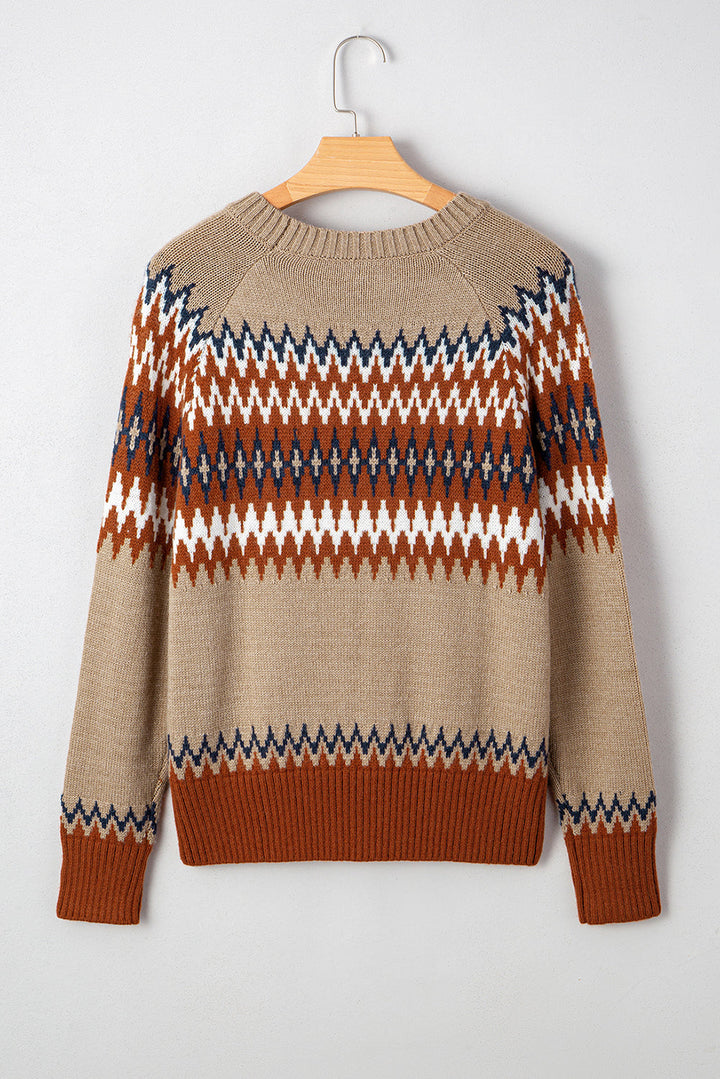 Eva Aztec Crew Neck Sweater