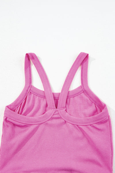 Bonbon Athletic Ribbed Cropped Cami Top