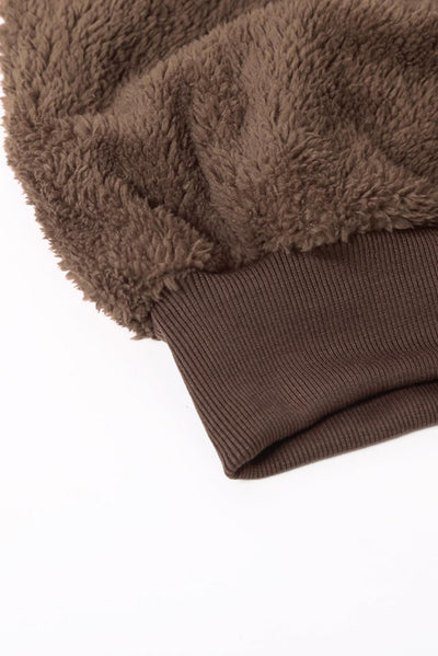 Brown Warm Furry Pullover Hoodie