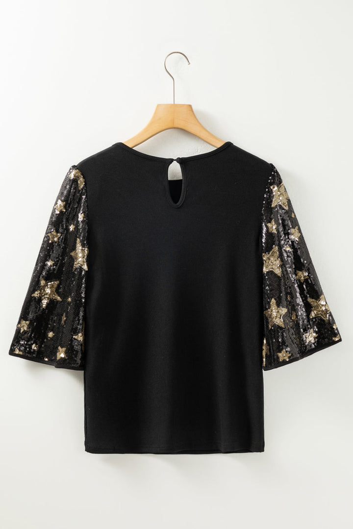 Lara Splicing Half Sleeve Top