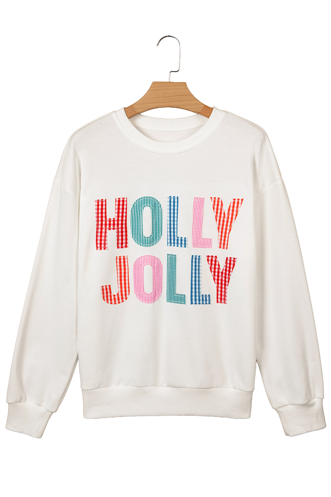 White Christmas Slogan Round Neck Long Sleeve Sweatshirt