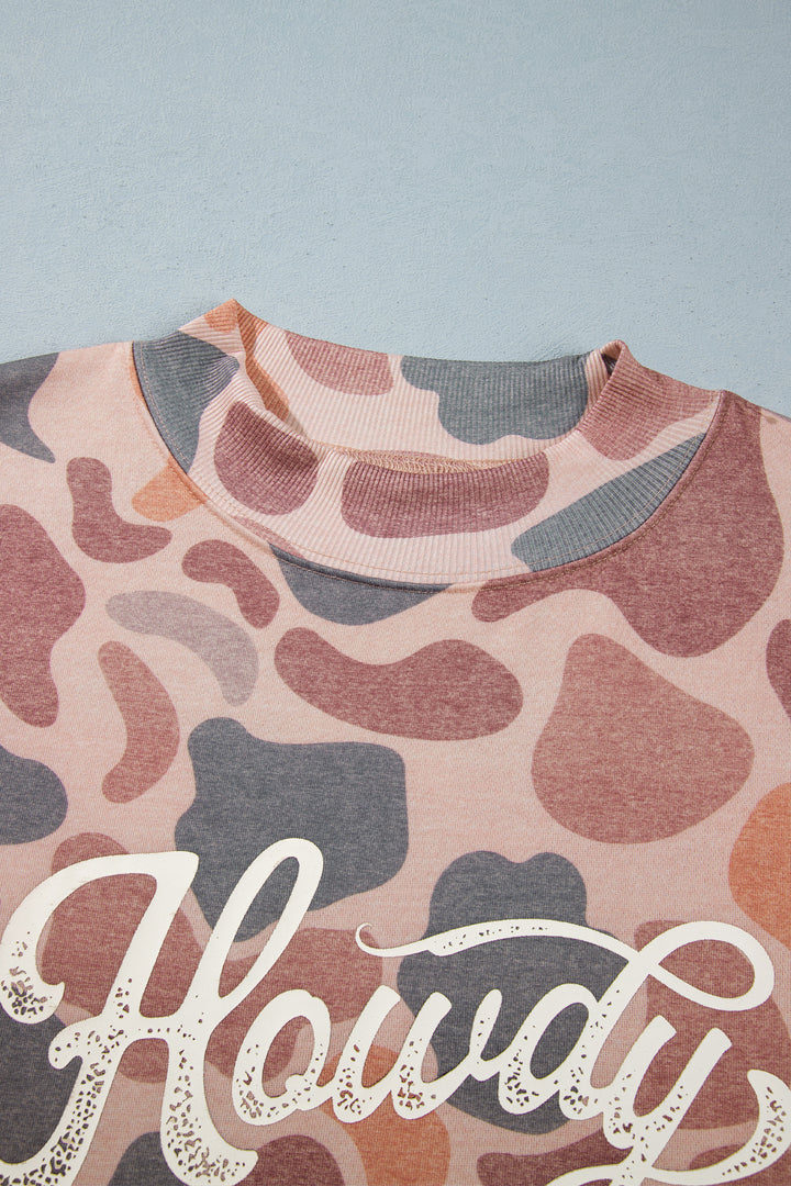 Multicolour Camouflage Western Graphic Plus Size Sweatshirt
