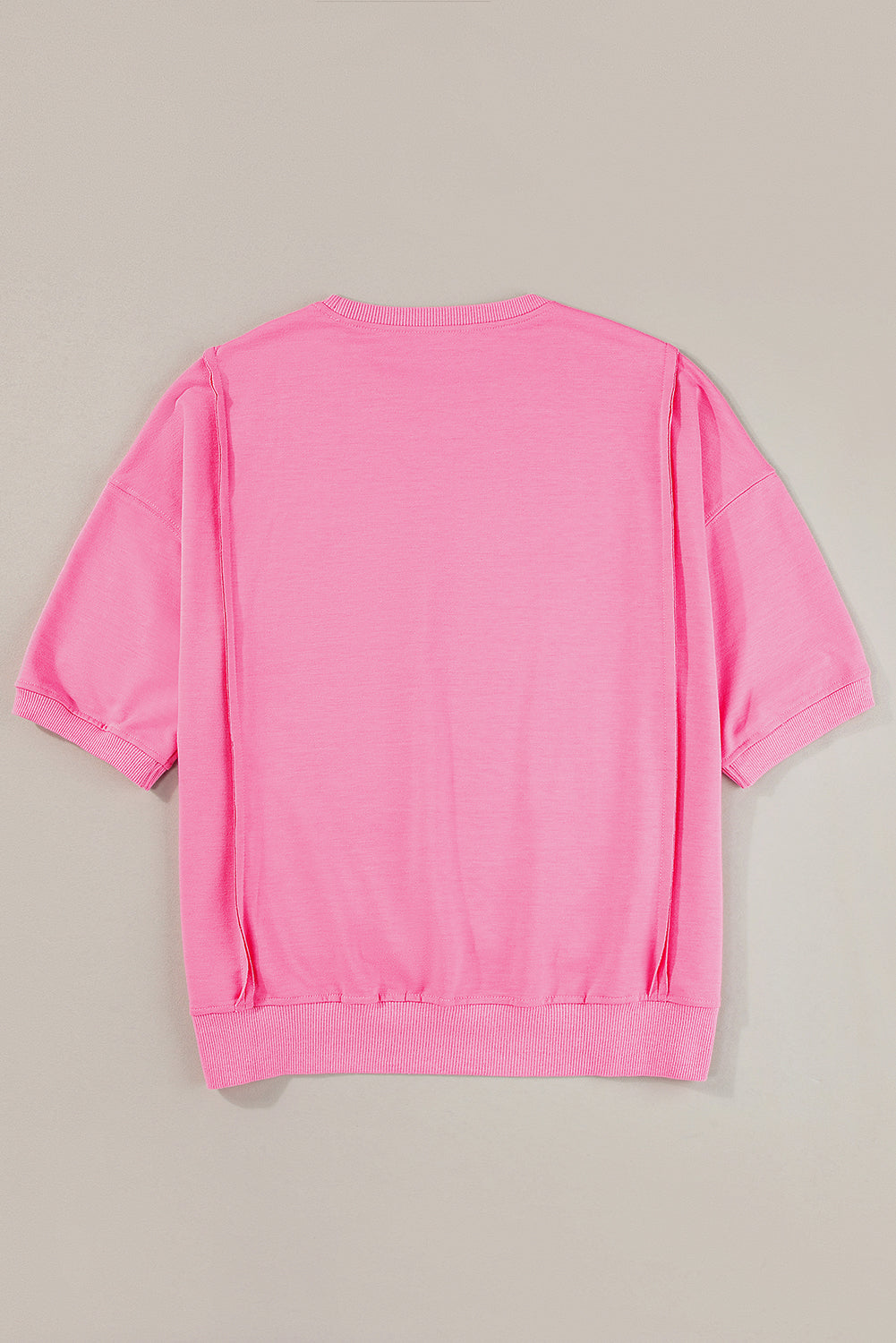 Bonbon Exposed Seam Chest Pocket Split Loose T Shirt