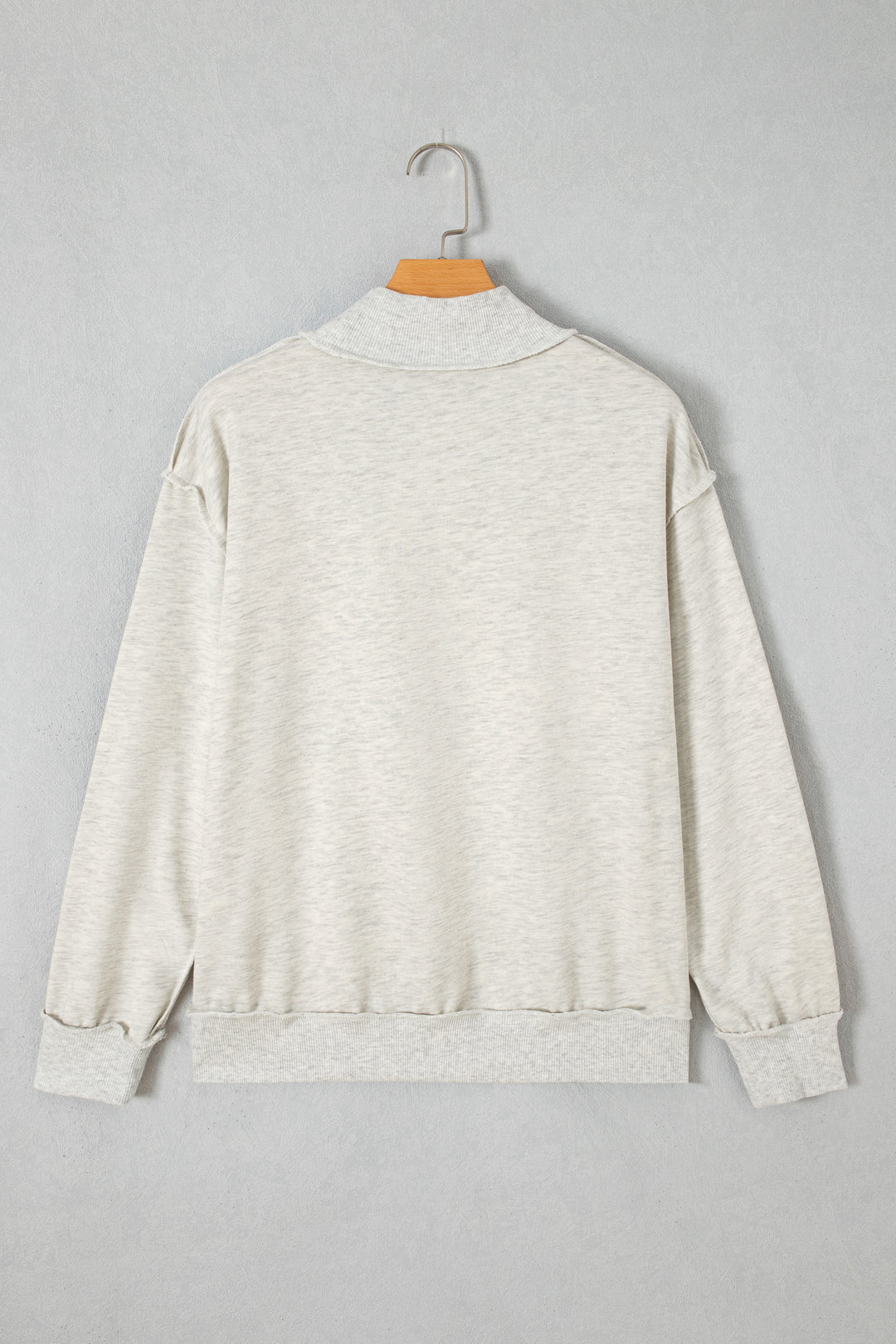 Gray High Neck Polka Dot Slogan Printed Baggy Sweatshirt
