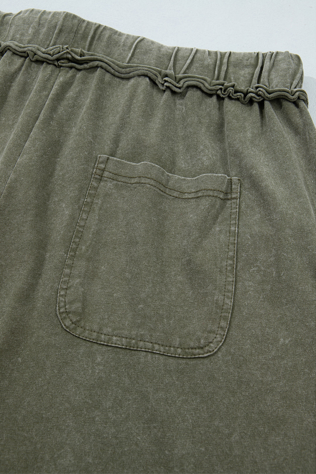 Ashleigh Blue Mineral Wash Seam Detail Flare Leg Drawstring Pants