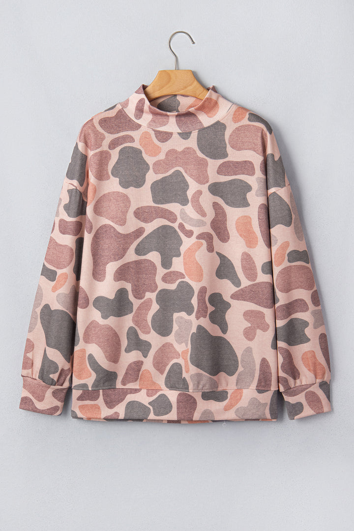 Multicolour Camouflage Western Style Pullover Sweatshirt