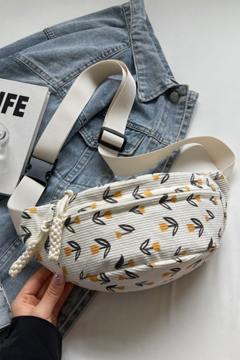 Printed Adjustable Strap Sling Bag