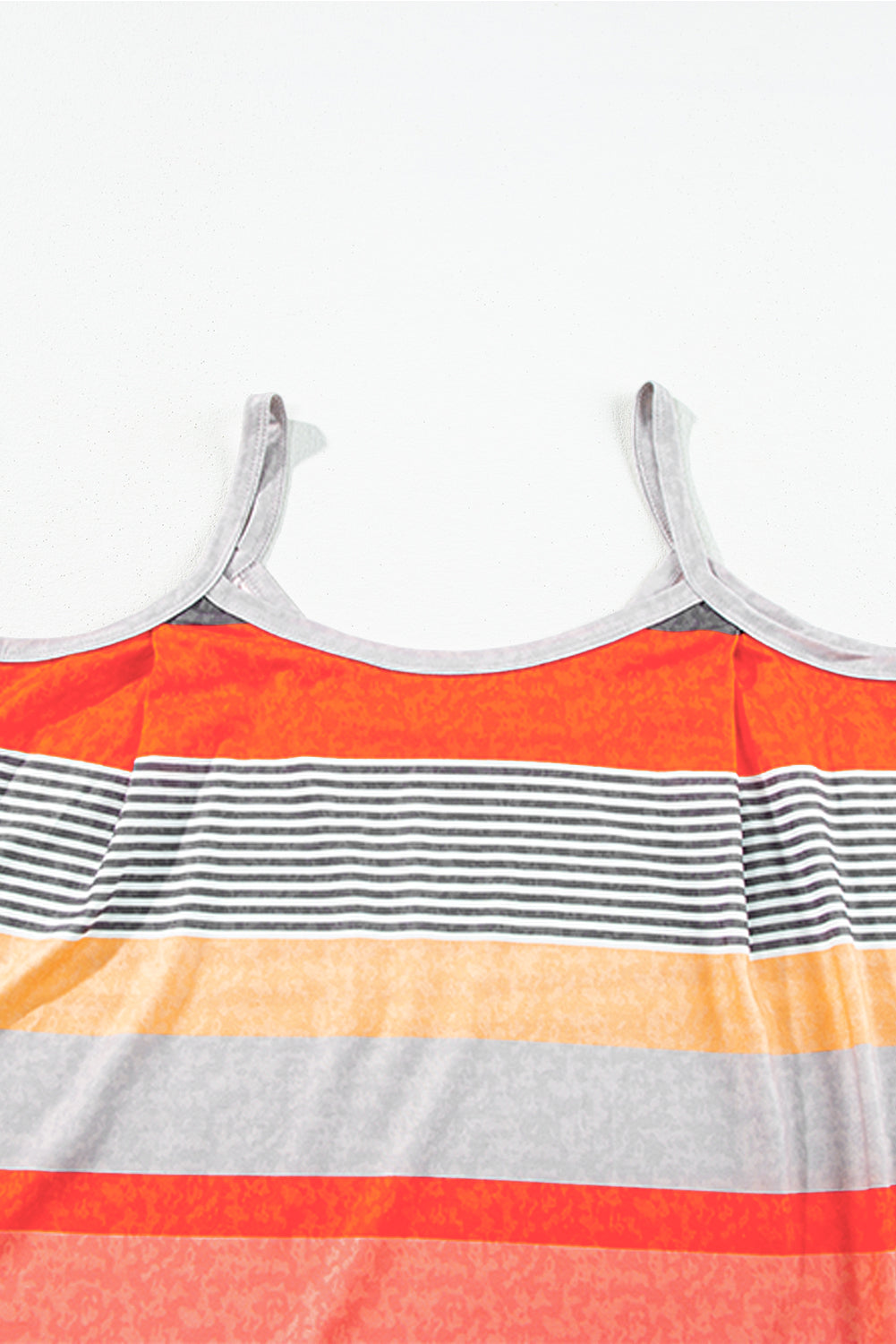 Red Colorful Striped Flowy Tank Top