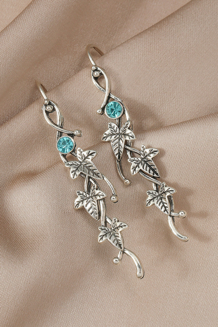 August Leaf Gemstone Dangle Earrings