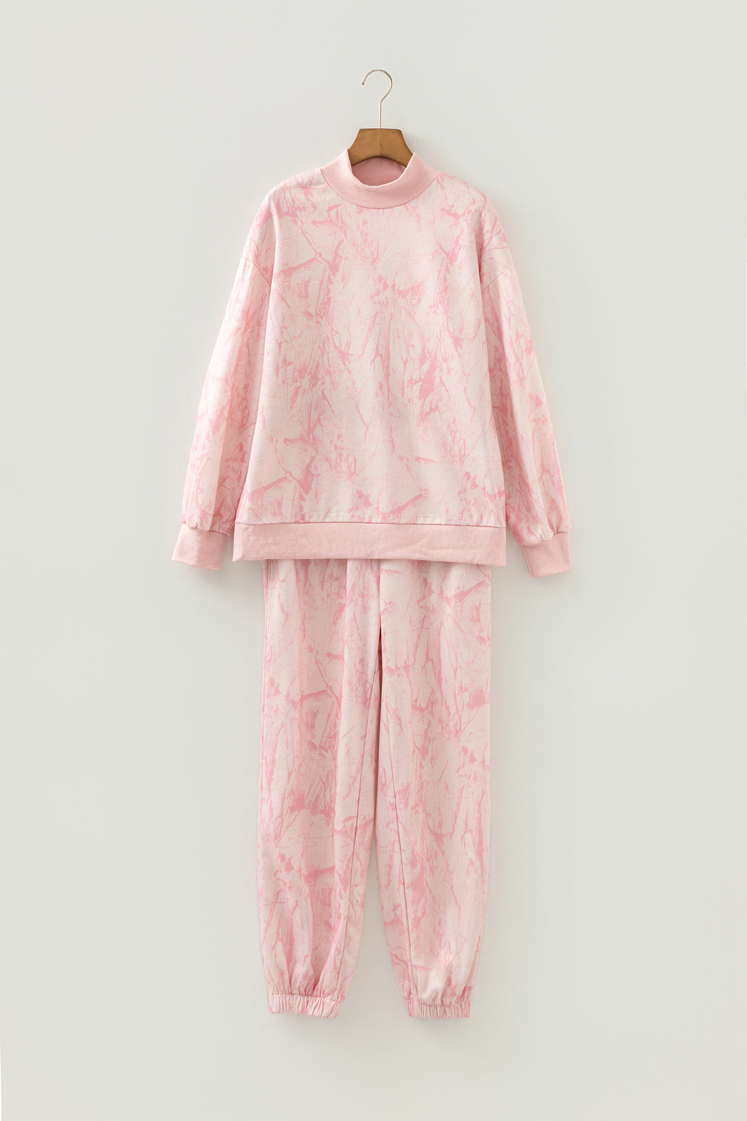 Pink Camo Print Jogger Pants Set