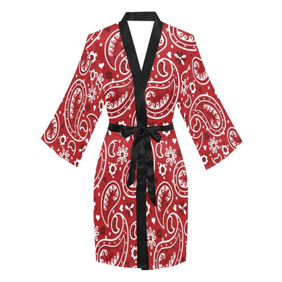 Red Bandana Women's Lounge Kimono Robe