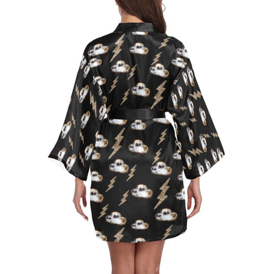 Cowgirl Hat Lightning Bolt Women's Lounge Kimono Robe