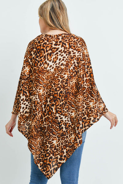 Ms0165 -All Year Round Leopard Poncho