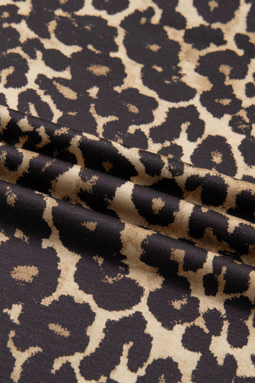 Apricot Leopard Print Contrast Varsity Striped Detail Loose T Shirt Dress