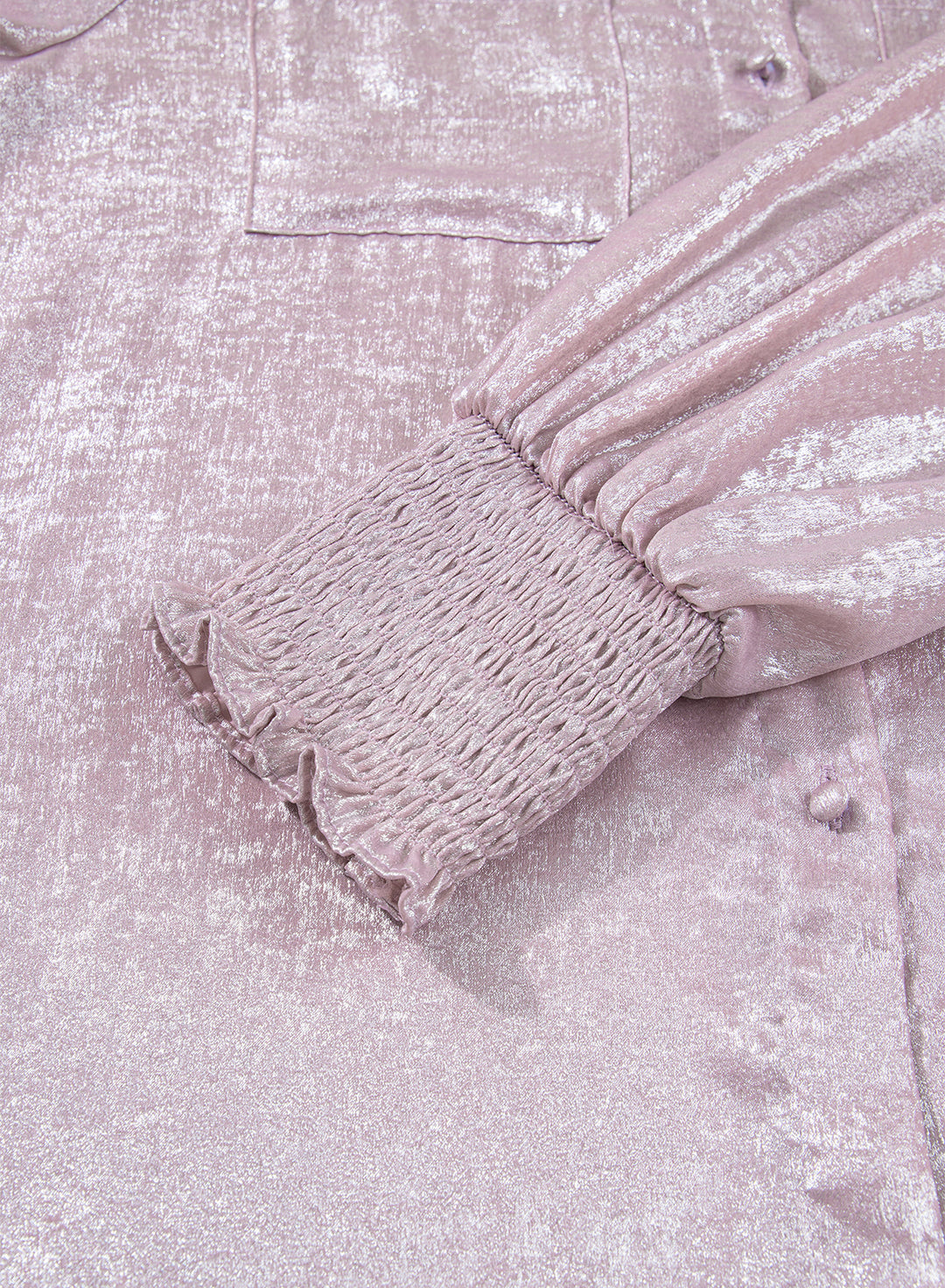 Delicacy Long Sleeve Button Front Ruffle Cuffs Back Paneling Shirt