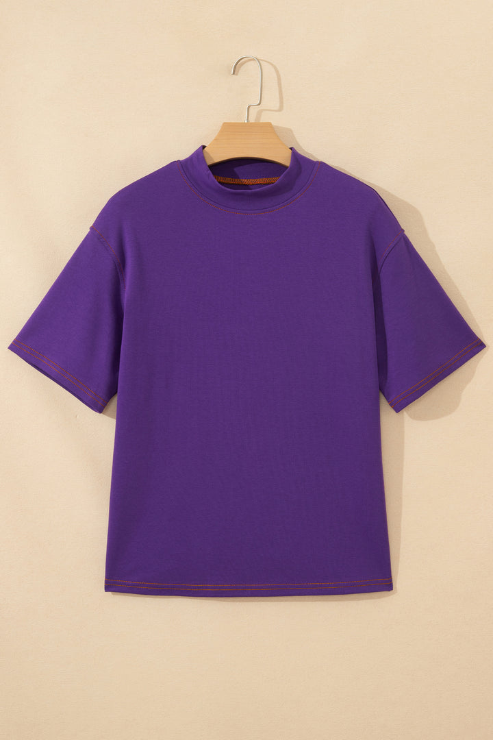 Light Grey Reversible Contrast-Stitched T-Shirt
