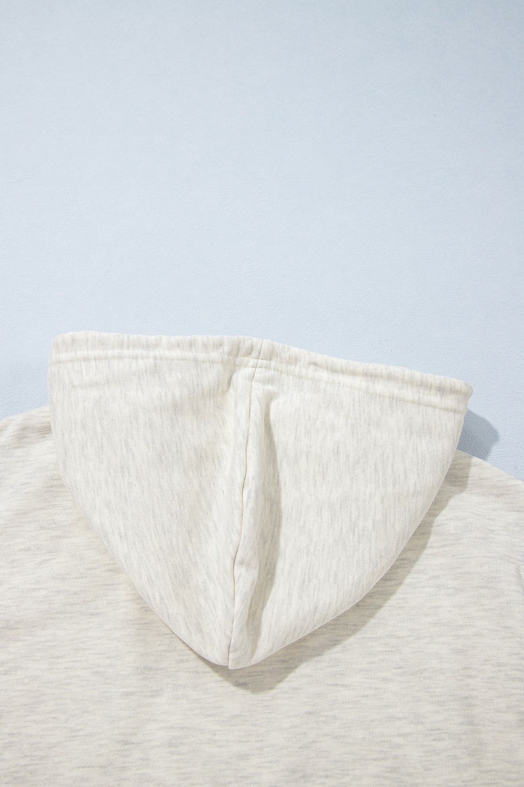 Light Grey Colorblock Denim Sleeve Tunic Pullover Hoodie