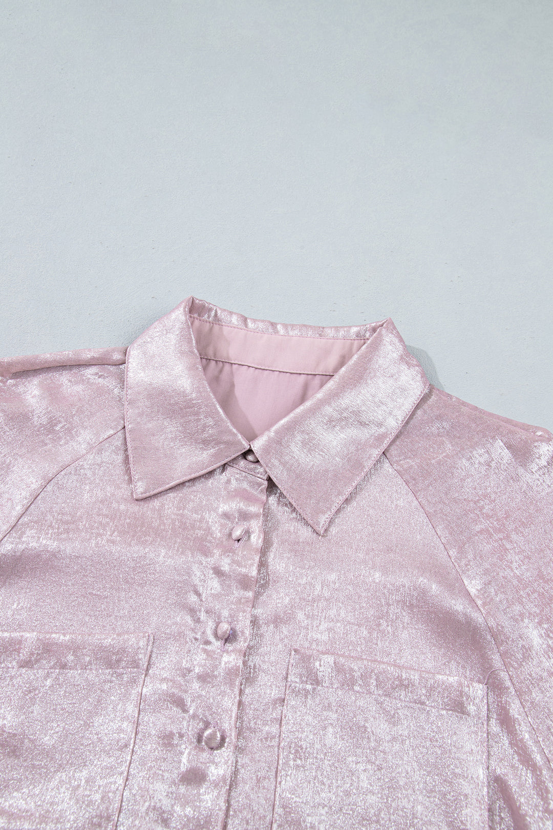 Delicacy Long Sleeve Button Front Ruffle Cuffs Back Paneling Shirt