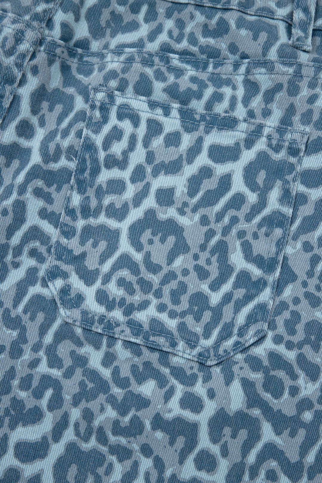Gray Leopard Frayed Edge Wide Leg High Waist Jeans