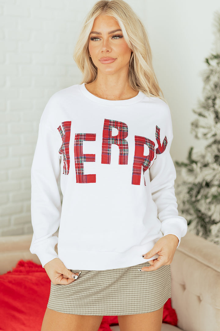 White Plaid MERRY Christmas Vacation Sweatshirt