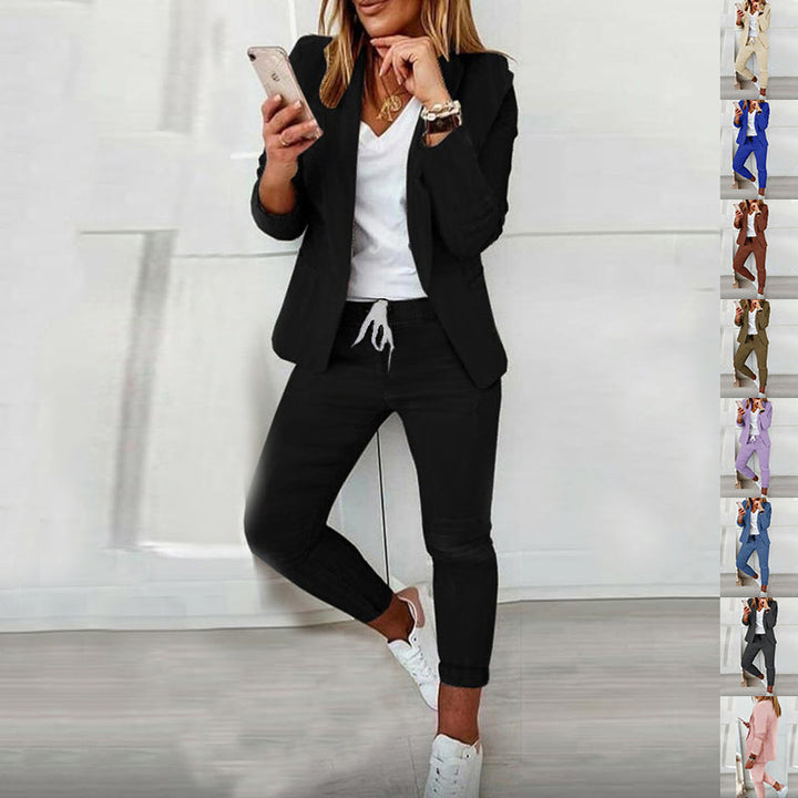 Lapel Blazer &amp; Drawstring Trousers OL Suit – 12 Colors XS–3XL