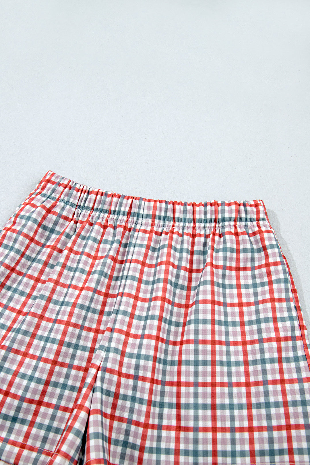 Multicolour Plaid MERRY Holiday Long Sleeve Top and Shorts Set