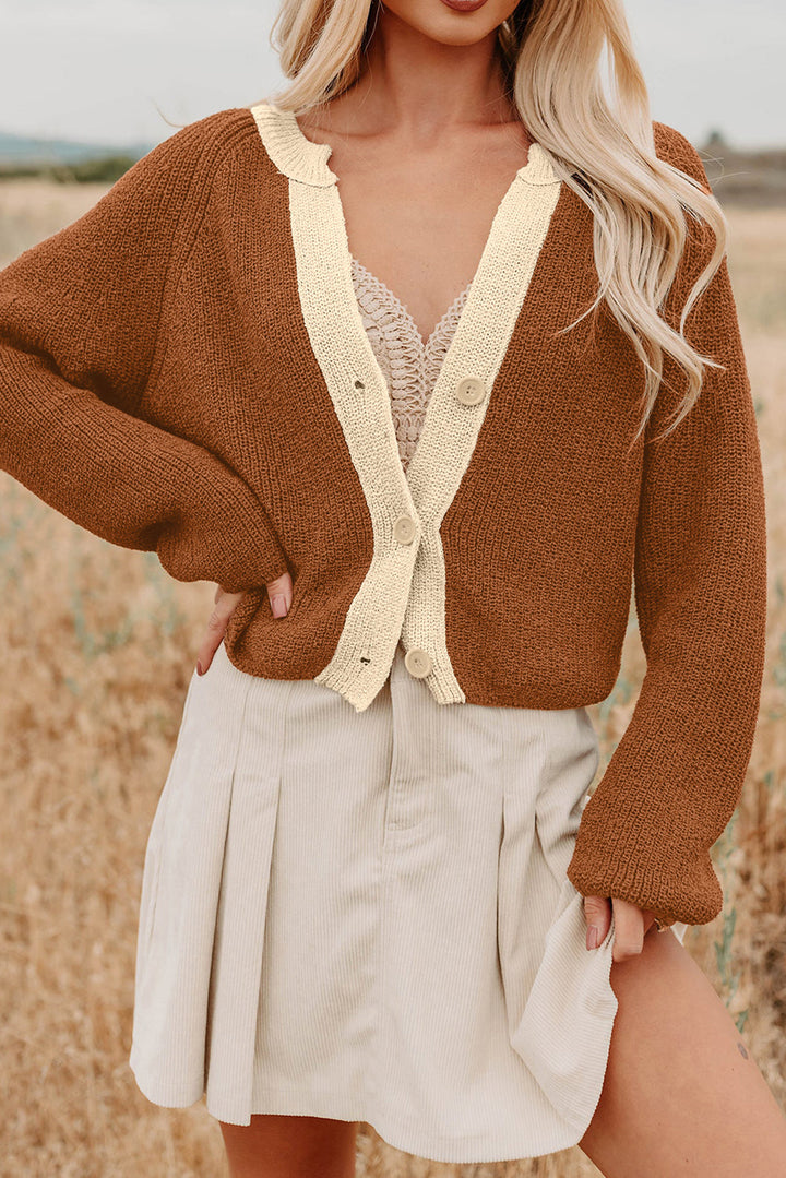 Gabriella Knit Neckline Short Cardigan