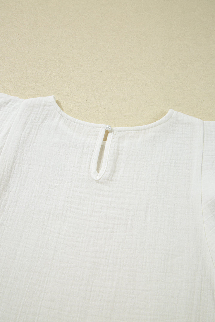 Cecelia Ruffled Flutter Sleeve Blouse