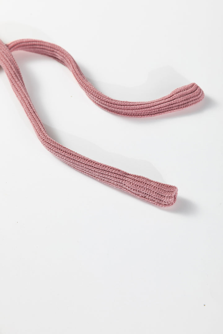 Fushia Solid Color Textured Knit Drop Shoulder Pullover Drawstring Shorts Set