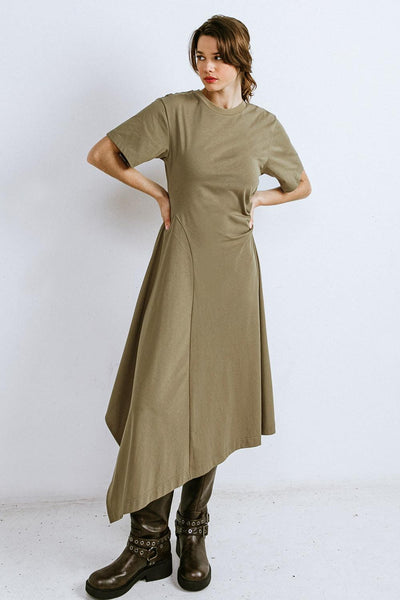 RIGHT ON CUE KNIT MIDI DRESS