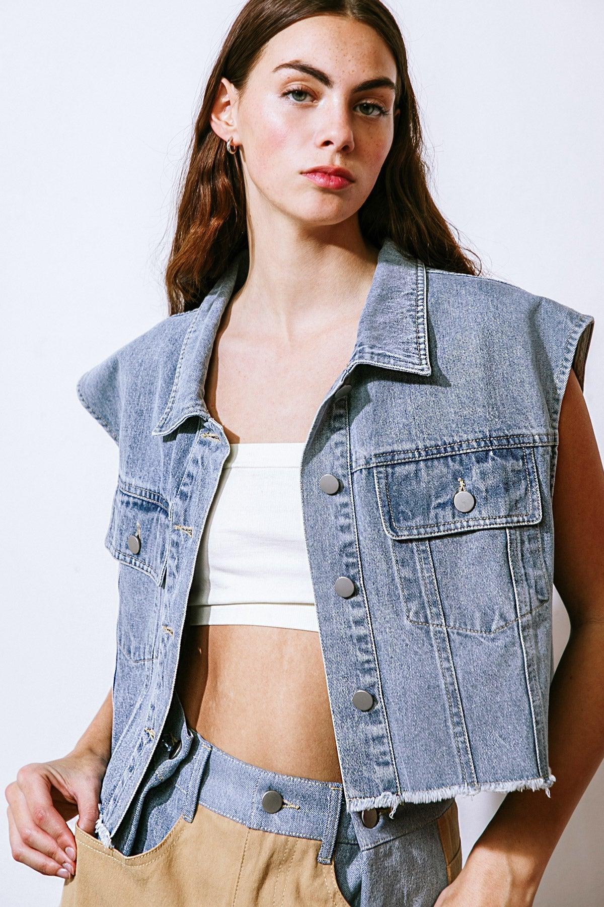 CLAIM TO FAME DENIM VEST