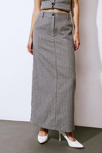 GET TO THE POINT WOVEN MIDI SKIRT