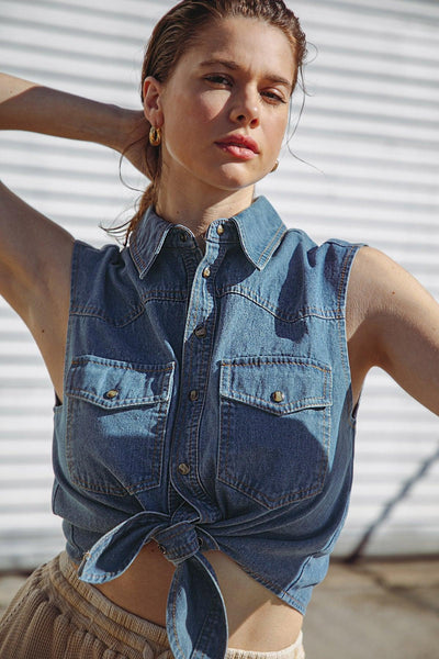 KEEPER OF MY HEART DENIM TOP