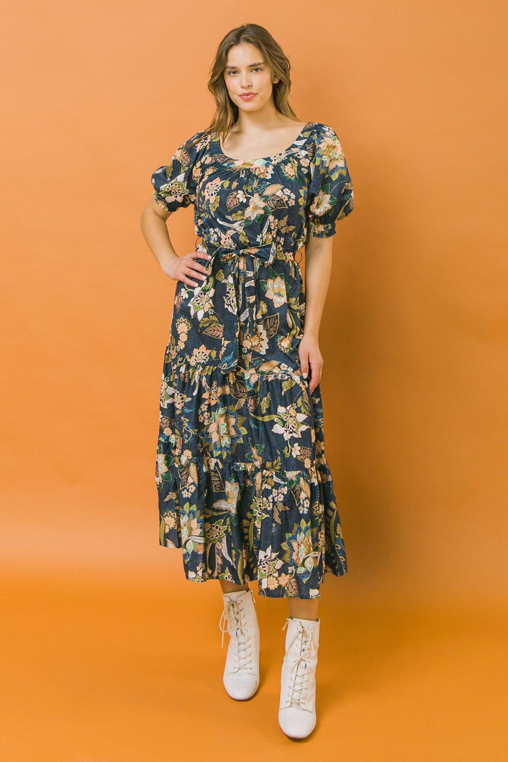 DREAMY DATE WOVEN MIDI DRESS