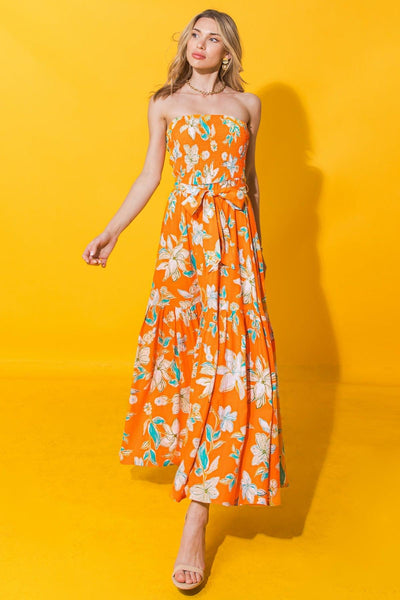 THE SUN RISING WOVEN MIDI DRESS