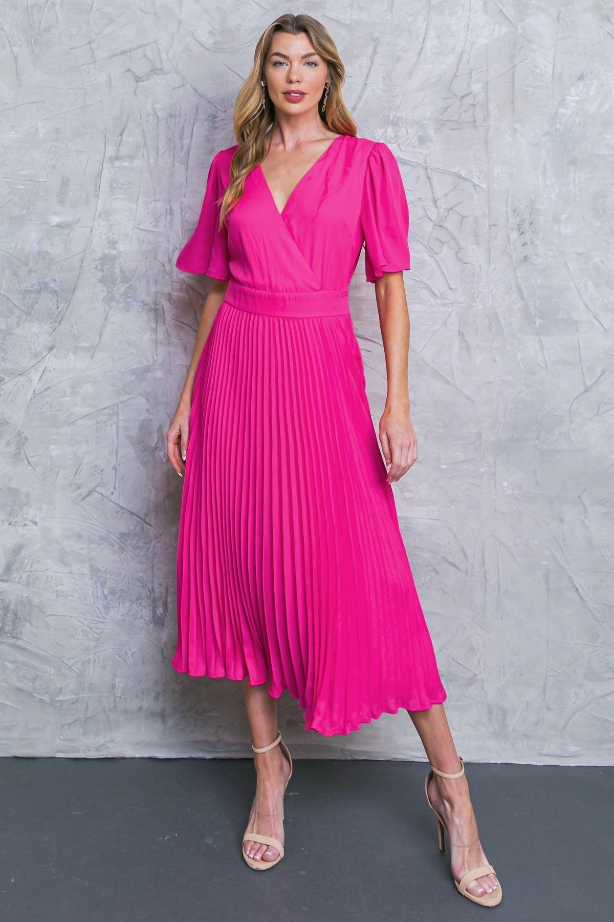 TOO CHIC WOVEN MIDI DRESS